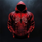 tanie wzór 3D-Męskie Graficzny Pająki Bluza z Kapturem Z kapturem Bluzy Bluza z Kapturem Długi rękaw Bluza z kapturem Kaptur Moda Druk 3D Sporty na świeżym powietrzu Święto Urlop Druk niestandardowy #1 Nadruk
