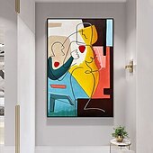 preiswerte Abstrakte Gemälde-Handgemaltes Picasso-Ölgemälde, Picasso-Gemälde, abstraktes figuratives Wandkunstbild, handgefertigtes Gemälde, Kunstwerk für Heimdekoration, Wohnzimmer, Schlafzimmer, gerollte Leinwand, ohne Rahmen