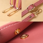 billiga Plånböcker-Dam Crossbody-väska Axelväska Plånbok Mobiltelefon väska PU läder Kontor Handla Dagligen Dragkedja Justerbara Hållbar Ensfärgat Bokstav Mandel Ljusbrun Svart