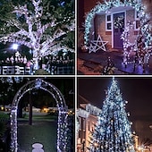 preiswerte Solarschulenleuchten-5m 10m 20m Lichterketten 50/100/200/300 LEDs EL Warmweiß Kühles Weiß Mehrfarbig Kupferdraht-Leuchten Halloween Hochzeit Weihnachtsdekoration 5 V