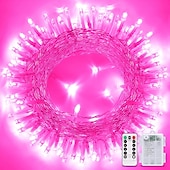 abordables Guirlandes lumineuses à piles-Halloween Noël boîte à piles étanche guirlande lumineuse 8 fonctions télécommande intérieure et extérieure cour jardin décoration de mariage lumière 4m-30leds/6.5m-50leds/10m-100leds