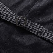 cheap Men&#039;s Vest-Men&#039;s Vest Waistcoat Wedding Daily Streetwear Business Fall Winter Print Polyester Breathable Houndstooth Single Breasted Turndown Regular Fit Black Coffee Vest