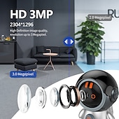 お買い得  屋内IPネットワークカメラ-ワンタッチ人型検出機能付き IP カメラ クラウドストレージ Wi-Fi 双方向オーディオ ナイトビジョン 可聴アラーム