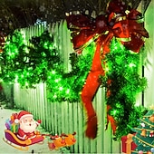 abordables Guirlandes lumineuses à piles-Halloween Noël boîte à piles étanche guirlande lumineuse 8 fonctions télécommande intérieure et extérieure cour jardin décoration de mariage lumière 4m-30leds/6.5m-50leds/10m-100leds
