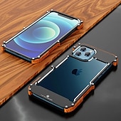 cheap iPhone Cases-Wood Metal Bumper Frame Case for iPhone 15 Pro Max 14 Plus 13 12 11 Pro Max X XR XS – 4-Corner Shockproof Protection, Solid Color Aluminum Alloy Edge Cover