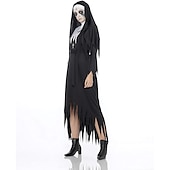 billige Klassisk skrekk-Nonne Cosplay kostyme Party-kostyme Drakter Skremmende kostyme Dame Voksne Ytelse Fest Stadie Karneval Mardi Gras Enkelt karnevalskostyme