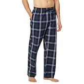 economico Pigiami-Per uomo loungewear Pigiami Set pigiama Top e pantalone del pigiama 2 pezzi A quadri Moda Informale Comoda Interni Giornaliero Cotone Comfort Bavero Manica lunga Camicia Pantalone A cordoncino Vita