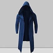 baratos Trench coat masculino-Homens Casaco impermeável Capa com Capuz Ao ar livre Roupa Diária Outono &amp; inverno Poliéster agasalhos Roupa Moda Roupa de rua Tecido Bolsos Com Capuz