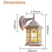 cheap Outdoor Wall Lights-LED Wall Sconce Lighting Fixture Antique Wall Sconce Lantern External Waterproof IP65 Rustproof Aluminum Glass Lantern Wall Lamp Lantern Courtyard Garden Balcony Villa Decorative Lights 110-240V