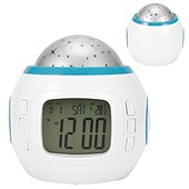 preiswerte Projektorlampe und Laser-Projektor-2023 neue star sky projektor led musik wecker multifunktions kalender temperatur display nachtlicht kinder geschenk