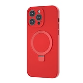 halpa iPhone-kotelot-puhelin Etui Käyttötarkoitus iPhone 13 12 Pro Max Takakuori Magsafen kanssa Tukee langatonta latausta Tukijalka Iskunkestävä Yhtenäinen väri silikageeli Silikoni