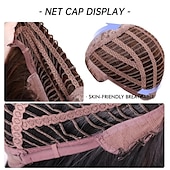 economico Parrucche trendy sintetiche-Parrucche bionde lunghe con ombre ombre Parrucche ondulate a strati dall&#039;aspetto naturale per le donne Parrucche per capelli resistenti al calore Parrucche sintetiche per feste cosplay Parrucche per
