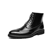 levne Dámské boty-pánské boty z umělé kůže a kostkované brogue, šněrovací kotníkové boty ve vintage stylu s detaily na konci křídel pro formální i běžné nošení