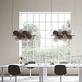 abordables Éclairages grappe-LED suspension 10 lumières verre globe lustre lumière moderne noir rose lustres pendentif luminaire vintage globe boule plafond encastré luminaire 110-240v