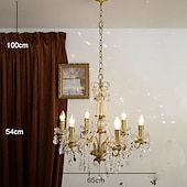 abordables Lustres style bougie-lustre led plafonnier en cristal 6/8 tête k9 cristal conception unique lumières encastrées en acier inoxydable led style nordique lustres de style bougie 110-120v 220-240v