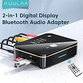 abordables Periféricos de ordenador-Receptor y transmisor bluetooth 5,0 2 en 1, fm estéreo, aux, jack de 3,5mm, rca, llamada óptica con manos libres, adaptador de audio inalámbrico bluetooth nfc para tv