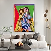 preiswerte Abstrakte Gemälde-Handgemaltes Picasso-Ölgemälde, Picasso-Gemälde, abstraktes figuratives Wandkunstbild, handgefertigtes Gemälde, Kunstwerk für Heimdekoration, Wohnzimmer, Schlafzimmer, gerollte Leinwand, ohne Rahmen