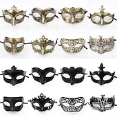 billige Maske-Karnevalsmaske Venetiansk maske Columbina Halvt ansikt Fest Halloween Maskerade Karneval Mardi Gras Enkelt karnevalskostyme