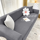 baratos Cobertura de Sofa-capa de almofada de assento de sofá elástico bordô sofá poltrona sofá sofá sofá assento cinza liso sólido macio durável lavável