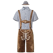  Slušivý kostým na Oktoberfest - Dirndl pro ženy nebo Lederhosen pro muže alpské německé bavorský pivní šaty ideální na pivní festival párty Halloween tematickou párty - prodává se zvlášť pro něj a