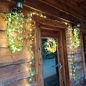 abordables Guirlandes lumineuses à piles-Guirlande lumineuse élégante en fil de cuivre avec lierre pour réception de mariage – 2 m à 10 m, 20 à 100 LED, alimentée par batterie, pour la décoration de la maison et du jardin