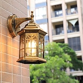 cheap Outdoor Wall Lights-LED Wall Sconce Lighting Fixture Antique Wall Sconce Lantern External Waterproof IP65 Rustproof Aluminum Glass Lantern Wall Lamp Lantern Courtyard Garden Balcony Villa Decorative Lights 110-240V