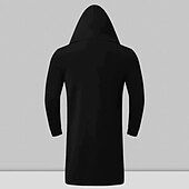 baratos Trench coat masculino-Homens Casaco impermeável Capa com Capuz Ao ar livre Roupa Diária Outono &amp; inverno Poliéster agasalhos Roupa Moda Roupa de rua Tecido Bolsos Com Capuz