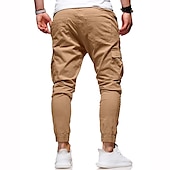 abordables Pantalones cargo-Hombre Pantalones cargo Persona que practica jogging Pantalones Retazos Bolsillo con cremallera Color sólido Comodidad Transpirable Casual Diario Ropa de calle Deportes Moda Negro Blanco Microelástico