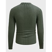 economico magliette di base-Per uomo Maglietta Camicia a Maniche Lunghe Manica Lunga Girocollo Primavera &amp; Autunno Semplice Striscia di Fossa Moda Designer Essenziale Lavoro a maglia Vacanza Streetwear Uscire Vinaccia Nero Blu
