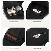 baratos Bolsas, estojos e luvas para laptop-Bolsa de peito transversal anti-furto - Impermeável resistente a arranhões mochila leve com porta de carregamento USB presente ideal para homens