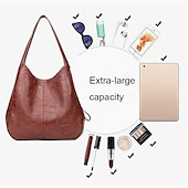 economico Borsette e borse tote-borsa tote grande in similpelle marrone da donna | borsa a tracolla casual con interno spazioso per l&#039;uso quotidiano - design alla moda e resistente