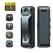 お買い得  屋内IPネットワークカメラ-1080p hd ビデオレコーダーミニ隠しカメラクリップ ir ナイトカムバッククリップボディ dv rdv dvr ビデオ監視ビデオカメラループ録画