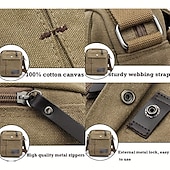 cheap Men's Bags-Men's Canvas Crossbody Shoulder Bag – Multi-Pocket Travel Messenger Bag with Zipper Compartments for Outdoor, Commuting, and Daily Use
