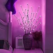 お買い得  装飾ライト-ウォームホワイト LED ブランチライト、電池式点灯枝花瓶フィラー柳の小枝点灯ブランチ 30 インチ 20 LED クリスマスホームパーティー装飾屋内屋外使用