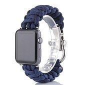 baratos Pulseiras de Apple Watch-1 pacote Corda trançada artesanal Compatível com Pulseira Apple Watch 38mm 40mm 41mm 42mm 44mm 45mm 49mm Entrançado Elástico Ajustável Tecido pulseira de substituição para iwatch Ultra 2 Series 9 8 7