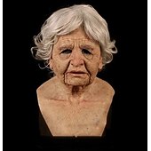 cheap Halloween Mask &amp; Props-Halloween Christmas Mask Headgear, Fierce Black Haired Old Man Mask Simulation Character Mask Masquerade Play Props Funky Cosplay Accessory