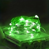 cheap Battery String Lights-1M-10Leds/2M-20Leds/3M-30Leds/5M-50Leds/10M-100Leds Copper Wire String Light with Battery Box Waterproof and Non-conductive Christmas Halloween Wedding Festival Indoor and Outdoor Decorative Light