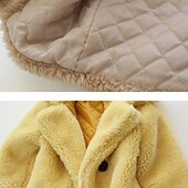 cheap Girl's Faux Fur Coats-Kids Girls' Faux Fur Coat Solid Color Fashion Tassel Fringe Formal Coat Outerwear 2-12 Years Spring White Yellow Pink