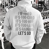 levne Pánské grafické mikiny s kapucí-Pánské Písmeno Grafické tisky Kapucky Kapuce Dlouhý rukáv Mikina s kapucí Kapuce Módní Dovolená Jdeme ven Streetwear Bílá Tisk Jaro &amp; podzim Návrhář