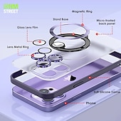 お買い得  iPhone用ケース-iPhone 15 Pro Max Plus、iPhone 14 Pro Max Plus、iPhone 13 Pro Max、iPhone 12 Pro Max、iPhone 11 Pro Max用のMagsafeキックスタンド付きマットフロスト衝撃吸収PCケース