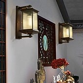 economico applique da esterno-applique da parete a led apparecchio di illuminazione per interni ed esterni lanterna esterna impermeabile ip65 alluminio antiruggine lanterna in vetro lampada da parete lanterna cortile giardino