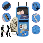 お買い得  カードホルダーとケース-rfid ブロッキングパスポートホルダー旅行財布カードバッグ shileding ネックポーチセキュリティ保護調整されたストラップファラデーバッグ