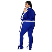 cheap Women&#039;s Tracksuit-Women&#039;s Tracksuit Sweatsuit 2 Piece Athletic Winter Long Sleeve Thermal Warm Breathable Soft Fitness Running Jogging Sportswear Activewear Striped Black Yellow Light Green