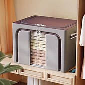 abordables Almacenamiento y organización-Caja de almacenamiento de ropa de gran capacidad, organizador de colchas de ropa a prueba de polvo, contenedor plegable para dormitorio y hogar, 1 ud.