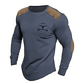 levne Vintage trička-Pánské Grafika Dobytek Tričko Dlouhý rukáv tričko 3D tisk Tričkový Košile Módní Designové Na běžné nošení Outdoorové sporty Dovolená Jdeme ven Černá Hnědá Trávová zelená Jaro &amp; podzim Oblečení S M L