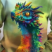 billiga Pojkens 3D-djur-Pojkar 3D Grafisk Djur Dinosaurie Tröja Långärmad 3D-tryck Sommar Höst Mode Streetwear Häftig Barn 3-12 år 4-12 år Utomhus Ledigt Dagligen Normal
