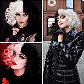 economico Parrucche dei personaggi dei film-Parrucche Cosplay Nero Bianco Ambra Ondulato Capelli Sintetici Corto Parrucche Per donna Parrucche Per la festa