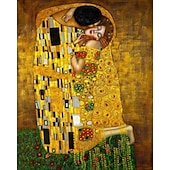 abordables Impressions Célèbres-célèbre toile d&#039;art mural gustav klimt le baiser adele bloch bauer impressions et affiches photos peinture en tissu décoratif pour salon photos sans cadre