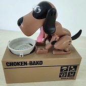 voordelige Grappen en praktische grappen-hebzuchtige hond eet geld hond bespaart geld busje puppy speelgoed munt hond kinderen elektrische voorraadbus bespaart geld busje eet geld