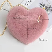 billige Crossbody-vesker-dame håndvesker dame valentin bag hjerteformet veske crossbody veske mobiltelefon veske fuskepels fest valentinsdag ferie lett svart hvit rosa